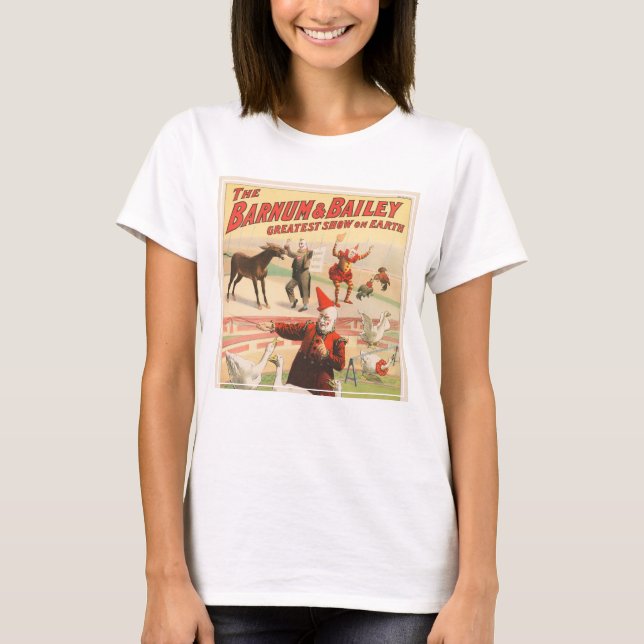 Clowns with Performing Geese, Tuppar och Donkey. T Shirt (Framsida)