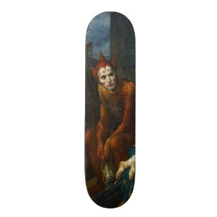 clownskrik på skateboarddäck mini skateboard bräda 18,5 cm