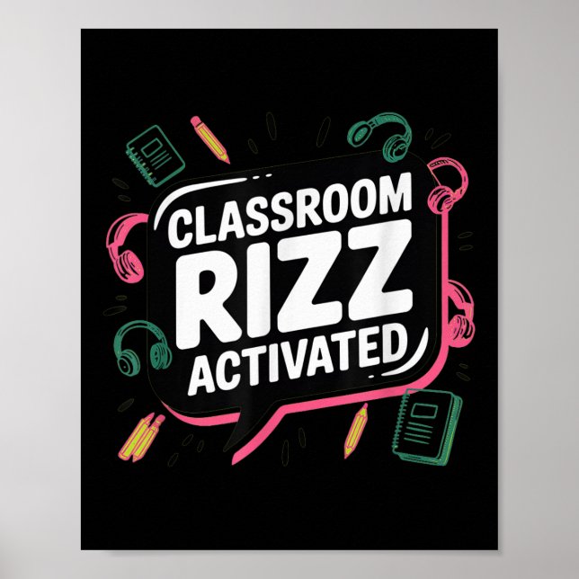 Clroom Rizz Activated, Gen Z Alpha, Back To School Poster (Framsidan)
