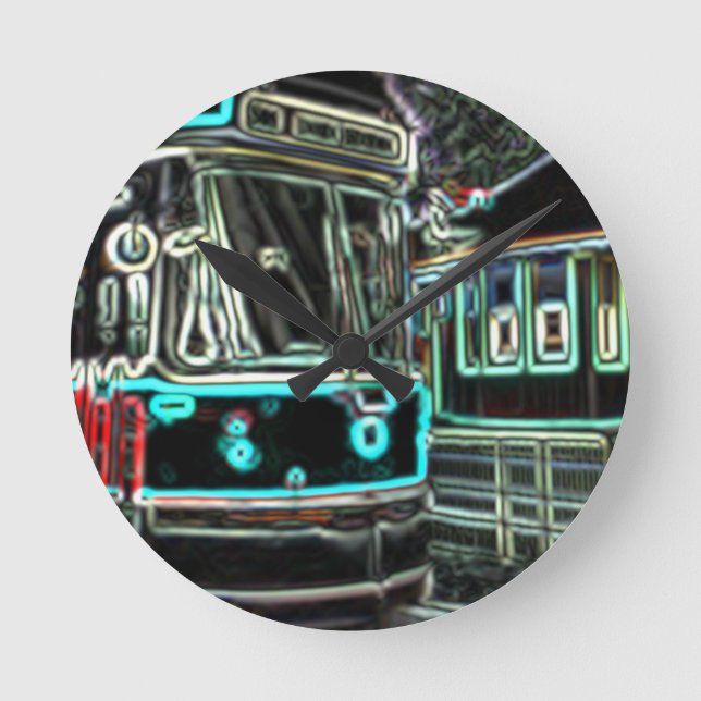 CLRV Neon i stn 20,3 cm Rund akrylväggslås Rund Klocka (Framsida)