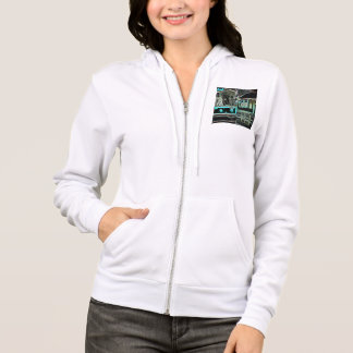 CLRV Neon på stn Women's Fullt- Zip Hoodie T Shirt