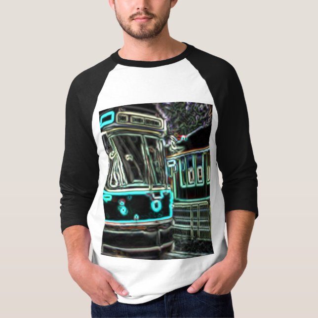 CLRV Neon vid Manar 3/4 Sleeve Raglan T- Shirt T Shirt (Framsida)