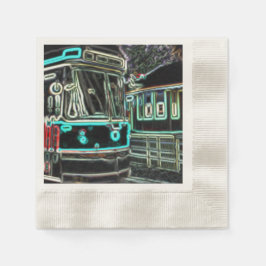 CLRV Neon vid stn Ecru Coining Cocktail Pappersser Pappersservett