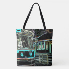 CLRV Neon vid stn Large Shoulder Tote Tygkasse