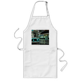 CLRV Neon vid stn Long White Apron Långt Förkläde