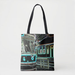 CLRV Neon vid stn Medium Shoulder Tote Tygkasse
