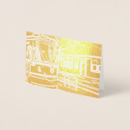 CLRV Neon vid stn Mini Vågrät Foil Gift Märkre Folierat Kort