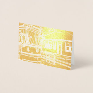 CLRV Neon vid stn Mini Vågrät Foil Gift Märkre Folierat Kort