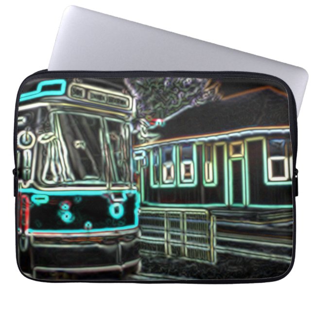 CLRV Neon vid stn Neoprene Laptop sleeve 13 tum (Framsidan)