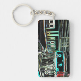 CLRV Neon vid stn Rectangle Acrylic Keychain