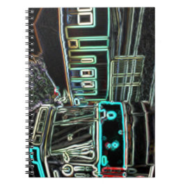 CLRV Neon vid Stn Spiral Photo Notebook Anteckningsbok