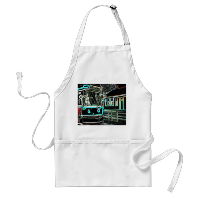 CLRV Neon vid stn Standard White Apron Förkläde (Framsidan)