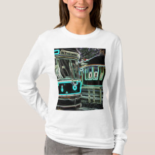 CLRV Neon vid stn Women's Basic Långärmad T- Shirt T