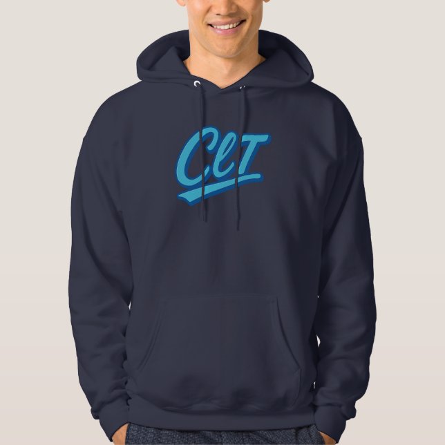 CLT Charlotte Airport Code Design - Carolina Blue Hoodie (Framsida)