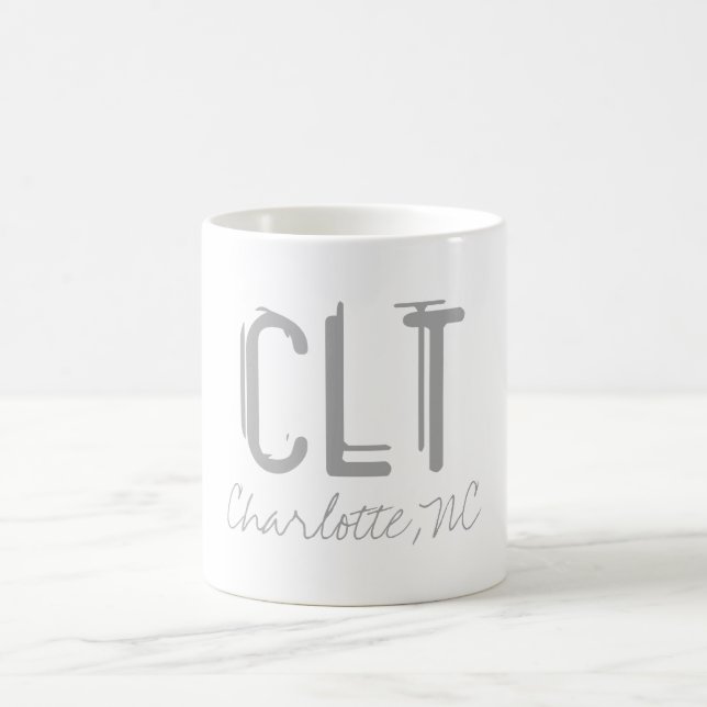 CLT Charlotte Airport Typography Kaffemugg (Center)