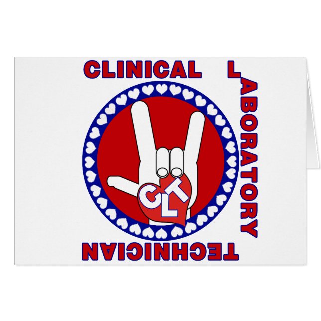 CLT CLINICAL LAB TECH ASL iLOVE-LOGOTYP Hälsningskort (Framsidan Horizontal)