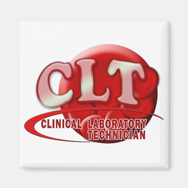 CLT CLINICAL LABORATORY TECHNICIAN SWOOSH LOGOTYP MAGNET (Framsidan)