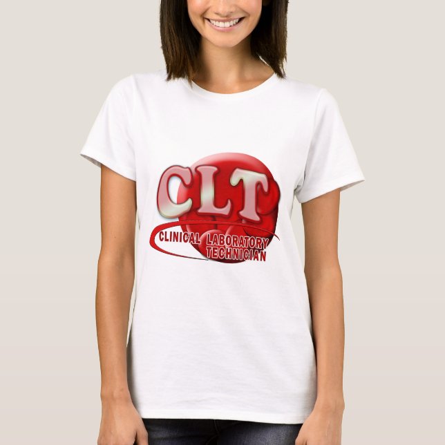 CLT CLINICAL LABORATORY TECHNICIAN SWOOSH LOGOTYP T-SHIRT (Framsida)