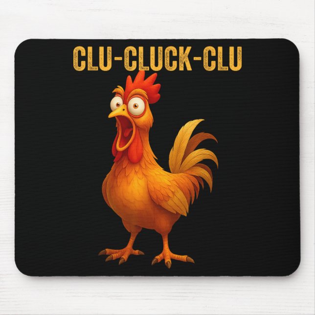 Clu-cluck-clu Funny Rooster Chicken Hilarious Farm Musmatta (Framsidan)