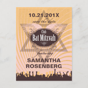 Club Bat Mitzvah Spara datum Meddelande Vykort