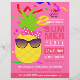 Club/Corporate Sommarfest lägg till logotyp och fo Reklamblad