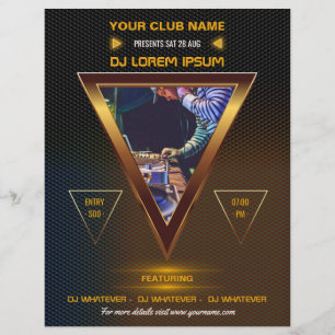 Club DJ Dansmusik Party lägg till logotyp och foto Reklamblad