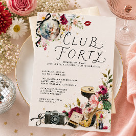 Club Forty Trädgårdsdisco 40-års inbjudan