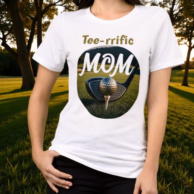 Club, Golfboll På Tee Fram T-Shirt Design (Front template tee shirt design for a golfing mom. )
