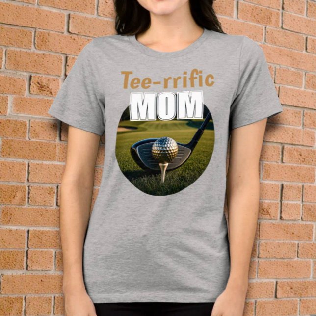 Club, Golfboll På Tee Fram T-Shirt Design (Template text front tee shirt design for a golfing mom.)
