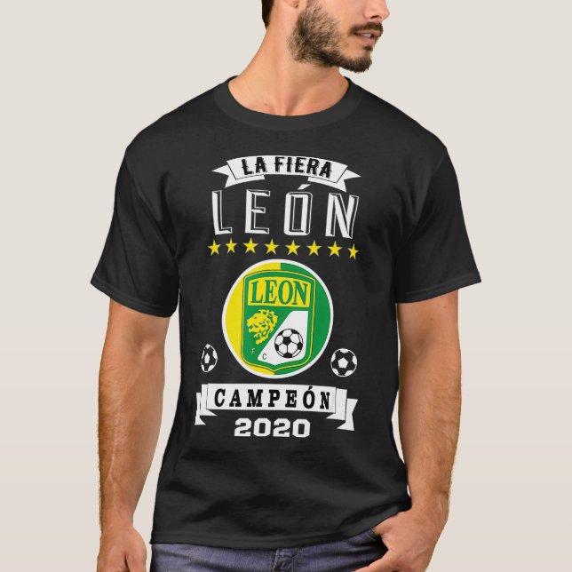 Club Leon Campeon 2020 Futbol Mexicano La Fiera T Shirt (Framsida)