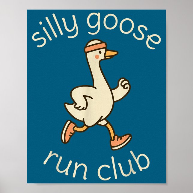 Club Sport Silly Marathon Gymer Running Goose Runn Poster (Framsidan)