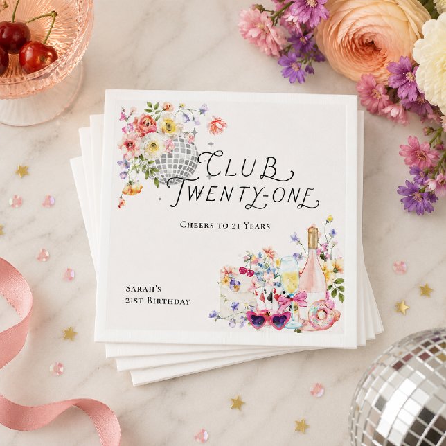 Club Twenty-One Trädgårdsdisco Blommig Pappersservett (Skapare uppladdad)