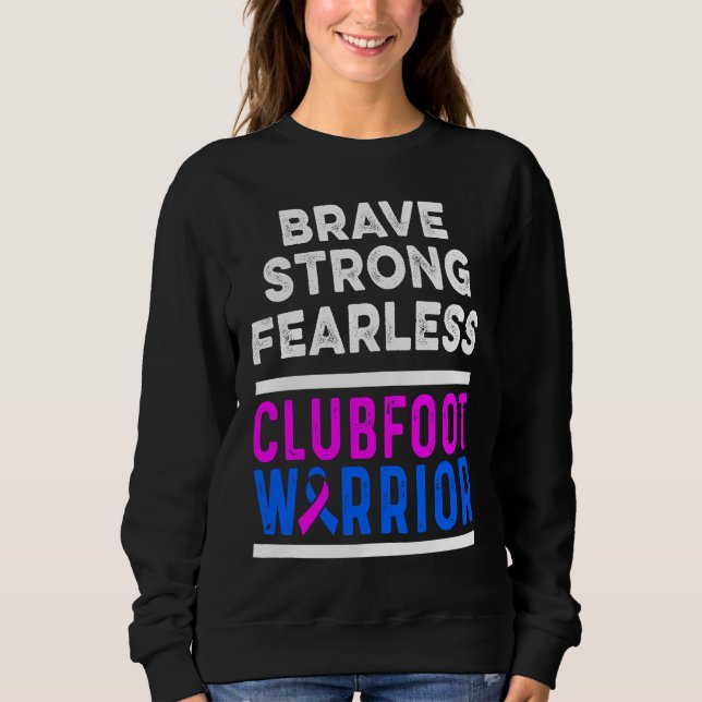 Clubfoot Awareness Warrior Brave CTEV TEV Survivor T Shirt (Framsida)