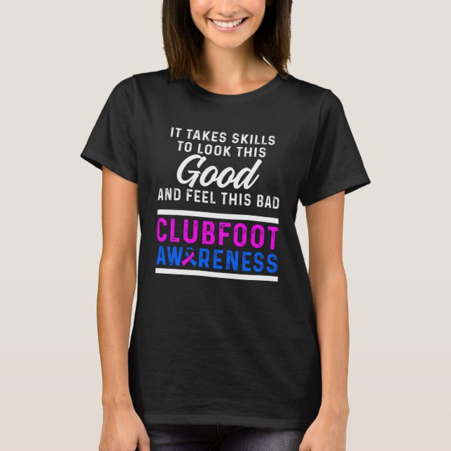 Clubfoot Awareness Warrior Feel CTEV TEV Survivor T Shirt (Framsida)