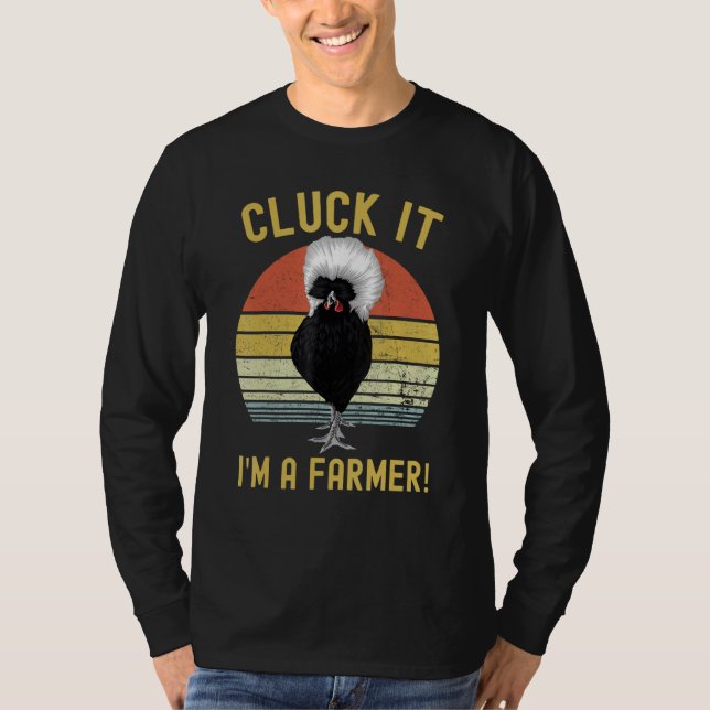 Cluck It Funny Polish Chicken Farmer T Shirt (Framsida)