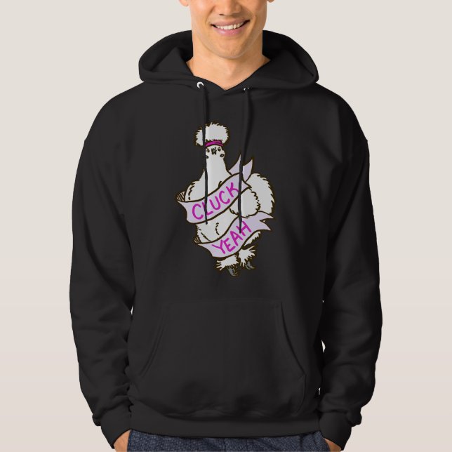 Cluck Ja Silkie Chicken Hoodie (Framsida)