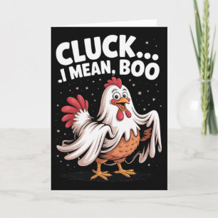 Cluck jag menar Boo Rolig Kyckling Halloween Kusli Kort