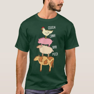 Cluck Oink Baa Moo Animal Farm Farmer Cow Gris och T Shirt