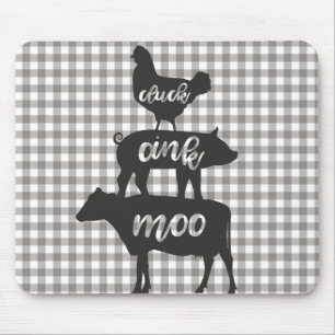 Cluck Oink Moo Chicken Cow Gris Musmatta