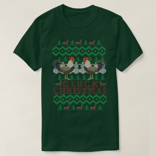 Cluck Ugly jul Sweater Funny Chicken T Shirt (Design framsida)