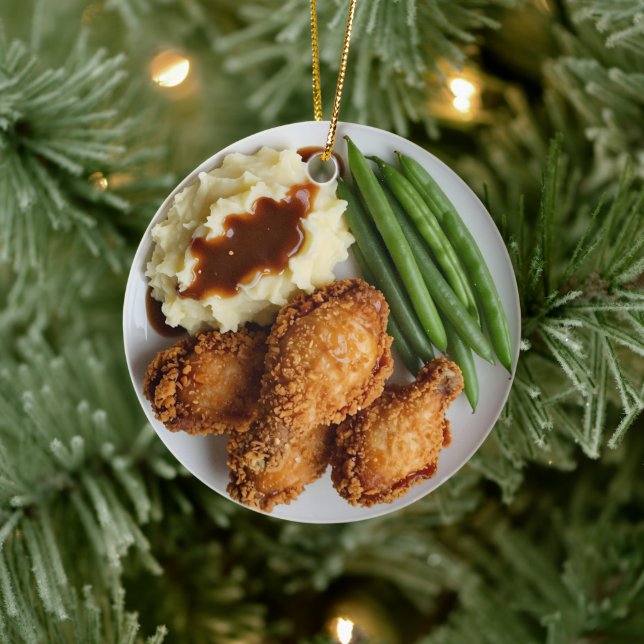 Cluck Yeah, It's Christmas! Funny Chicken Pun Julgransprydnad Keramik (Träd)