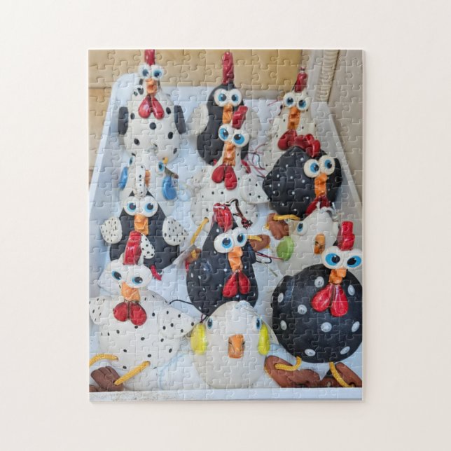 Cluckin' Crazy Chicken Crew Puzzle, 11" x 14" Pussel (Vertikal)