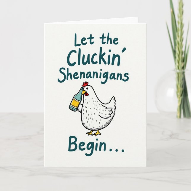 Cluckin Shenanigans Rolig Kyckling Kort (Framsida)