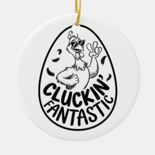 Cluckin'Fantastic Chicken-Thabel Humous Design Julgransprydnad Keramik