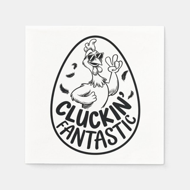 Cluckin'Fantastic Chicken-Thabel Humous Design Pappersservett (Framsidan)
