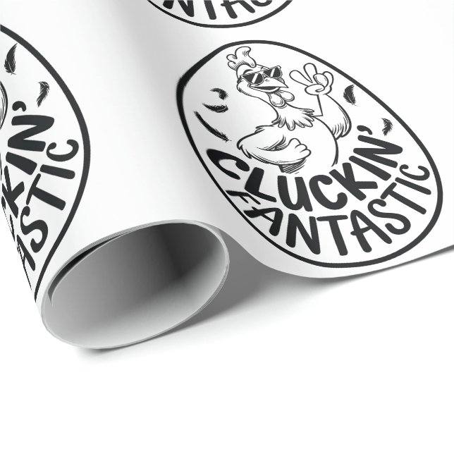 Cluckin'Fantastic Chicken-Thabel Humous Design Presentpapper (Rullad Hörn)