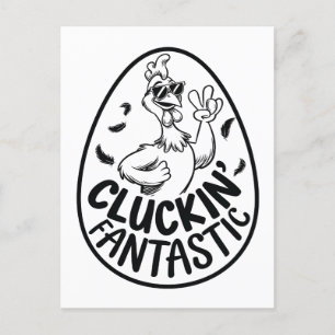 Cluckin'Fantastic Chicken-Thabel Humous Design Vykort