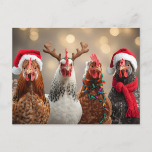 Clucking All Way Funny Chicken-julen Helg Vykort
