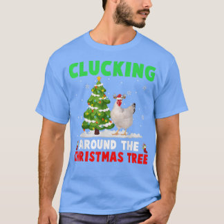 Clucking Around Julgran Santa Reindeer Chic T Shirt