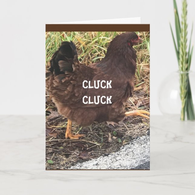 "CLUCKING CHICKEN SAY HAPPY BIRTHDAY" KORT (Framsida)